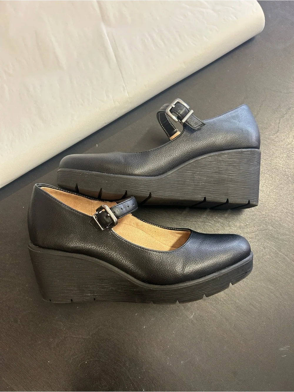 SOUL Naturalizer Black Mary Jane Flats with Buckle Strap